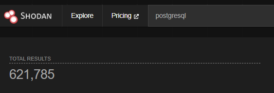 Shodan search results showing exposed databases